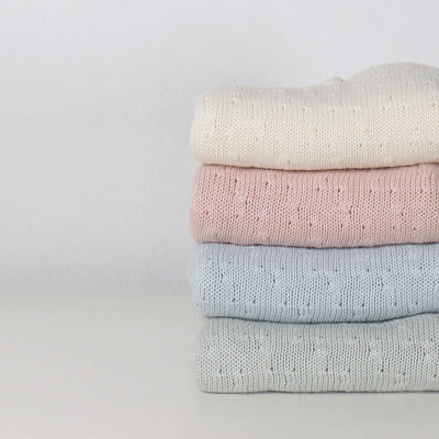 Knitting blanket in organic cotton 70x90 Granny-bonjourbébé - Official Store
